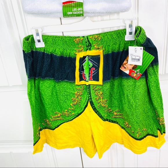Buddy the Elf Boxer Shorts & Cap Set Green Cotton - Picture 2 of 3